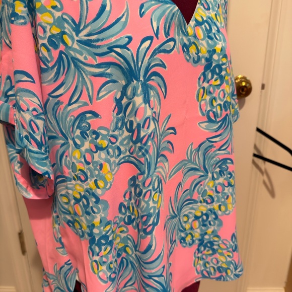 Lilly Pulitzer Pink and Blue Patterned Top - Picture 2 of 5